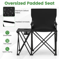 Oversized Camping Chair with Side Table, Folding Heavy-duty Picnic Chair