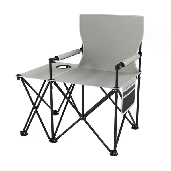 Oversized Camping Chair with Side Table, Folding Heavy-duty Picnic Chair