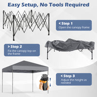 3 x 3 m Pop up Canopy Tent w/ Portable Carrying Bag, 8 Stakes, 4 Wind Ropes