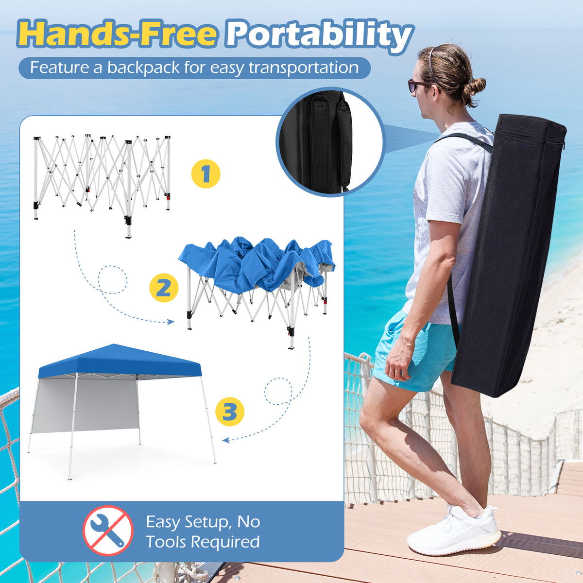 3 x 3 m Pop up Canopy Tent w/ 1 Sidewall