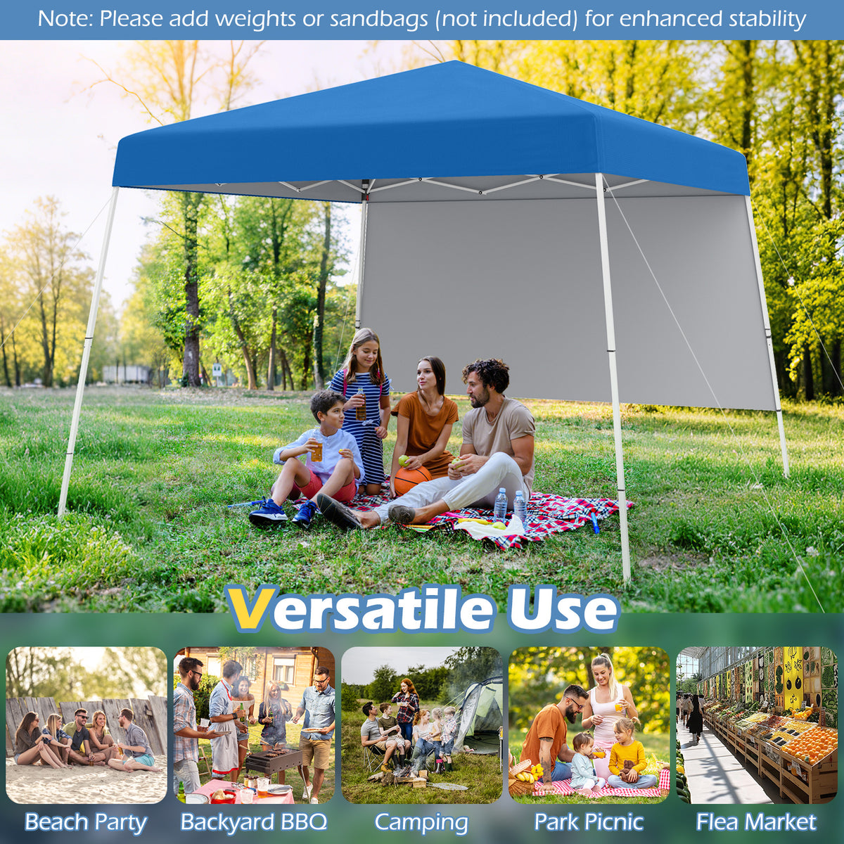 3 x 3 m Pop up Canopy Tent w/ 1 Sidewall