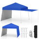 8x8ft-10x10ft Pop up Canopy Tent w/ 2 Convertible Sidewalls to Awning