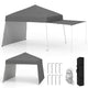 8x8ft-10x10ft Pop up Canopy Tent w/ 2 Convertible Sidewalls to Awning