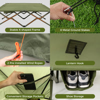 Foldable Outdoor Off-Ground Camping Combo, 2-Person Camping Cot Tent