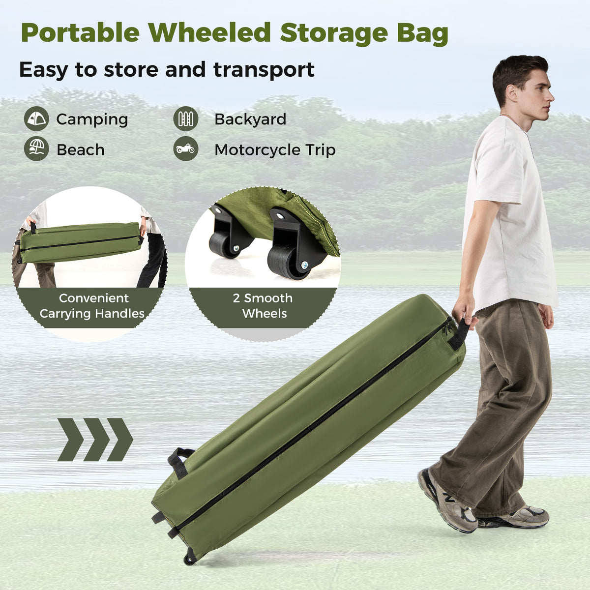 Foldable Outdoor Off-Ground Camping Combo, 2-Person Camping Cot Tent