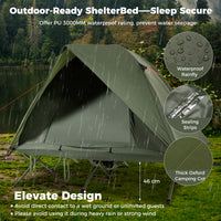 2-Person Camping Cot Tent, Foldable Off-Ground Camping Combo for Adults