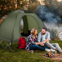 2-Person Camping Cot Tent, Foldable Off-Ground Camping Combo for Adults