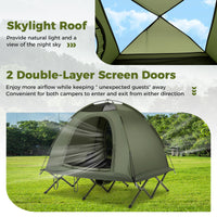 2-Person Camping Cot Tent, Foldable Off-Ground Camping Combo for Adults