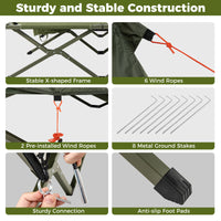 2-Person Camping Cot Tent, Foldable Off-Ground Camping Combo for Adults
