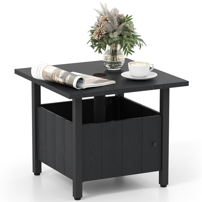 Outdoor Side Table with 48 mm Umbrella Hole, Patio Umbrella Table Base Stand
