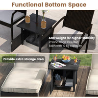 Outdoor Side Table with 48 mm Umbrella Hole, Patio Umbrella Table Base Stand