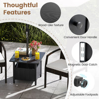 Outdoor Side Table with 48 mm Umbrella Hole, Patio Umbrella Table Base Stand