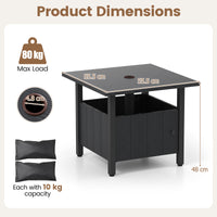 Outdoor Side Table with 48 mm Umbrella Hole, Patio Umbrella Table Base Stand