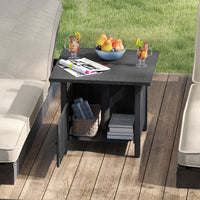 Outdoor Side Table with 48 mm Umbrella Hole, Patio Umbrella Table Base Stand