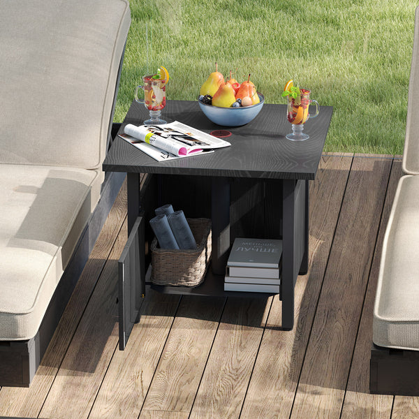 Outdoor Side Table with 48 mm Umbrella Hole, Patio Umbrella Table Base Stand
