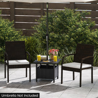 Outdoor Side Table with 48 mm Umbrella Hole, Patio Umbrella Table Base Stand