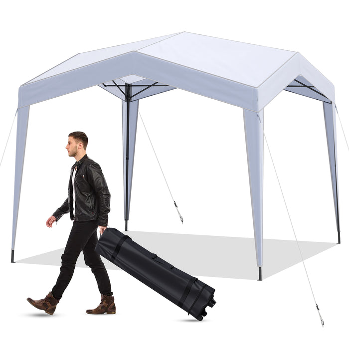 3 x 3 m Pop up Canopy Tent w/ Portable Wheeled Bag, 8 Stakes