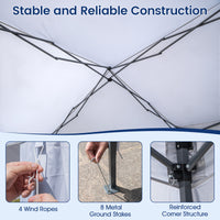 3 x 3 m Pop up Canopy Tent w/ Portable Wheeled Bag, 8 Stakes