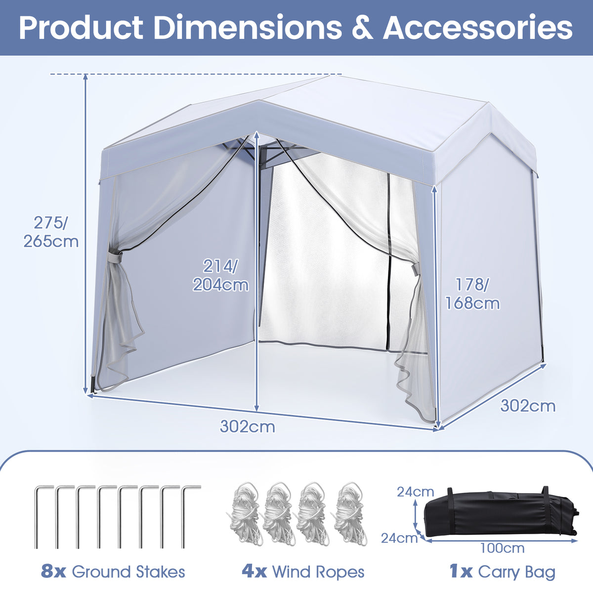 Foldable Screen Patio Shelter Gazebo