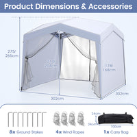 Foldable Screen Patio Shelter Gazebo