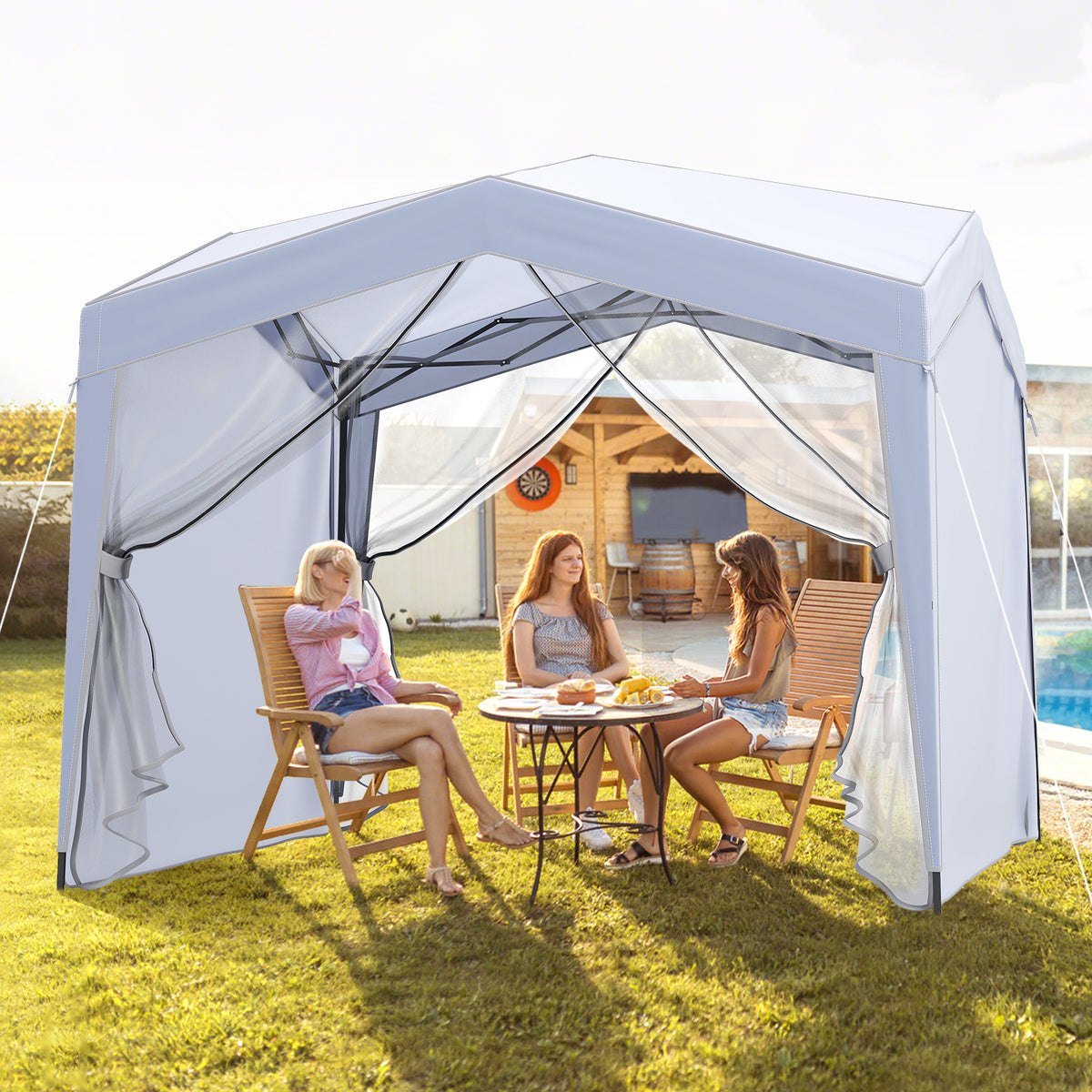 Foldable Screen Patio Shelter Gazebo
