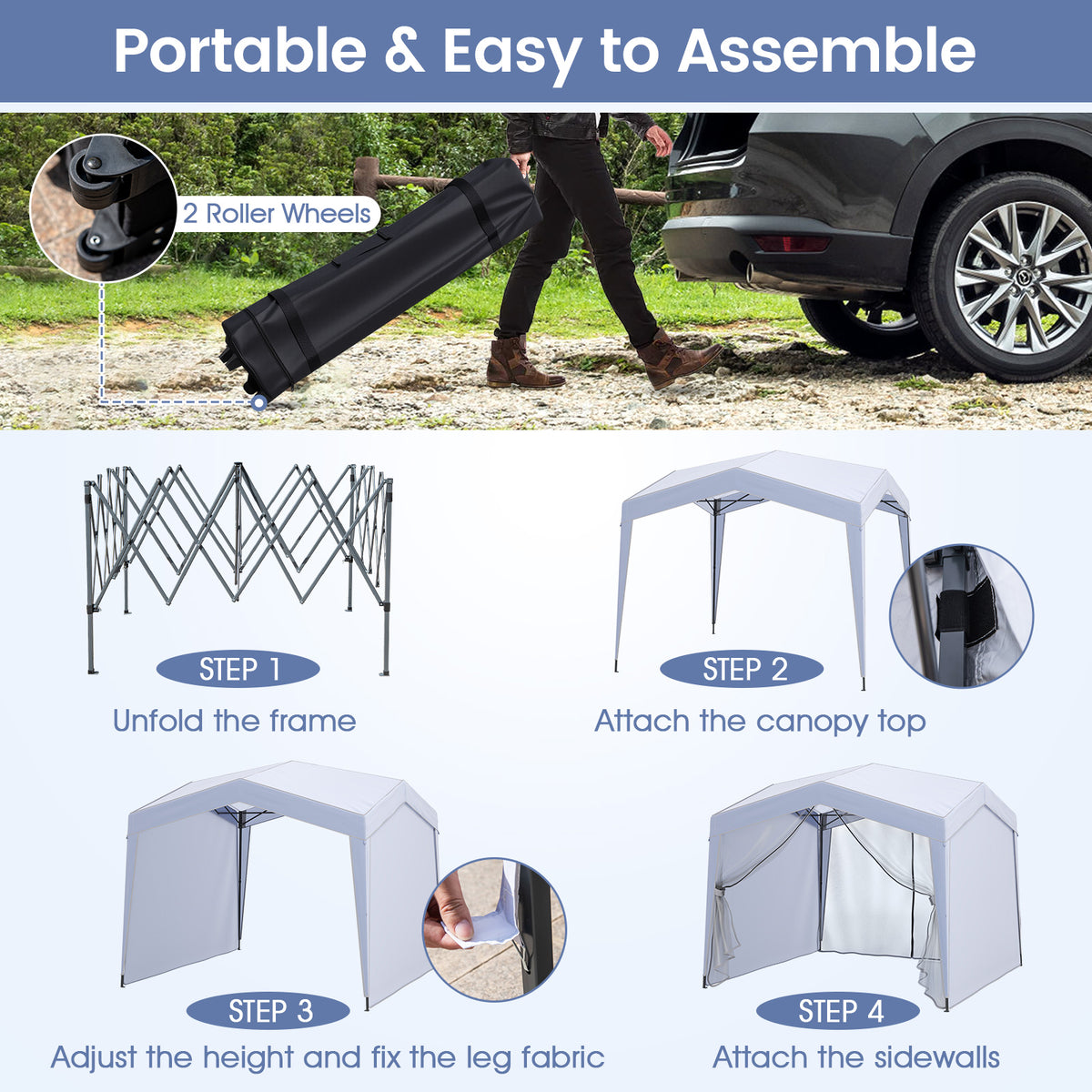 Foldable Screen Patio Shelter Gazebo