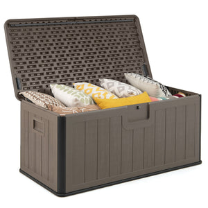 378 L Large Deck Box, 200kg Weight Capacity Indoor Outdoor Resin Storage Bench