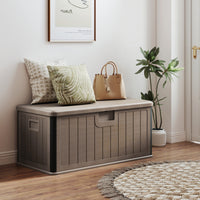 378 L Large Deck Box, 200kg Weight Capacity Indoor Outdoor Resin Storage Bench