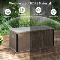 378 L Large Deck Box, 200kg Weight Capacity Indoor Outdoor Resin Storage Bench