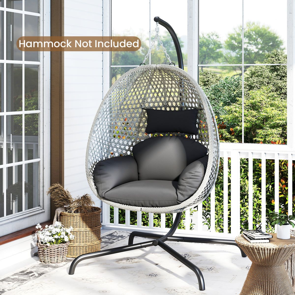 Hammock C-Stand, Heavy Duty Metal Hanging Chair Stand Only