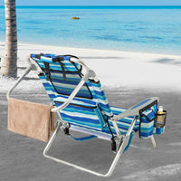 Folding Beach Chair for Adults, Portable Lightweight Aluminum Frame Low Sand Chair