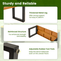 150 CM Long Outdoor Metal Bench w/ Cat House, Scratching Pad
