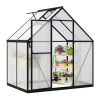 190 x 130 x 200 cm Polycarbonate Greenhouse with Adjustable Roof Vent