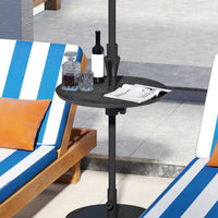 50CM Round Umbrella Table Tray Outdoor Adjustable Umbrella Table w/Umbrella Hole