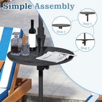 50CM Round Umbrella Table Tray Outdoor Adjustable Umbrella Table w/Umbrella Hole