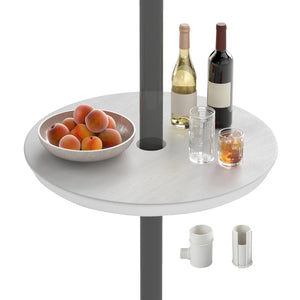 50CM Round Umbrella Table Tray Outdoor Adjustable Umbrella Table w/Umbrella Hole