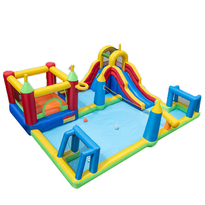 Inflatable Water Slide Bounce House, 9-in-1 Jumping Castle with Climbing Wall