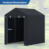 220x160 CM Heavy-Duty Portable Storage Shed, Waterproof Outdoor Carport Garage Tent