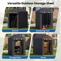 220x160 CM Heavy-Duty Portable Storage Shed, Waterproof Outdoor Carport Garage Tent