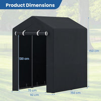 220x160 CM Heavy-Duty Portable Storage Shed, Waterproof Outdoor Carport Garage Tent