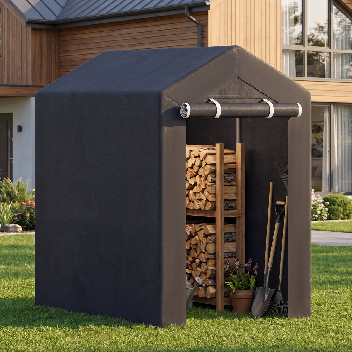 220x160 CM Heavy-Duty Portable Storage Shed, Waterproof Outdoor Carport Garage Tent
