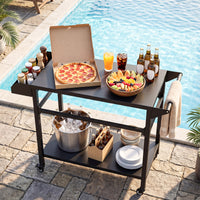 Outdoor Grill Cart with Storage and 4 Casters