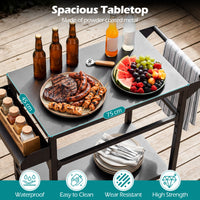 Outdoor Grill Cart with Storage and 4 Casters