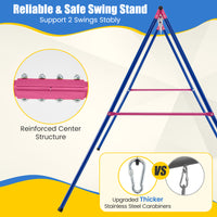 A-Frame Swing Stand for 2 Swings, 660 lbs Heavy Duty Metal Swing Set