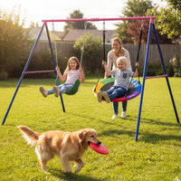 A-Frame Swing Stand for 2 Swings, 660 lbs Heavy Duty Metal Swing Set