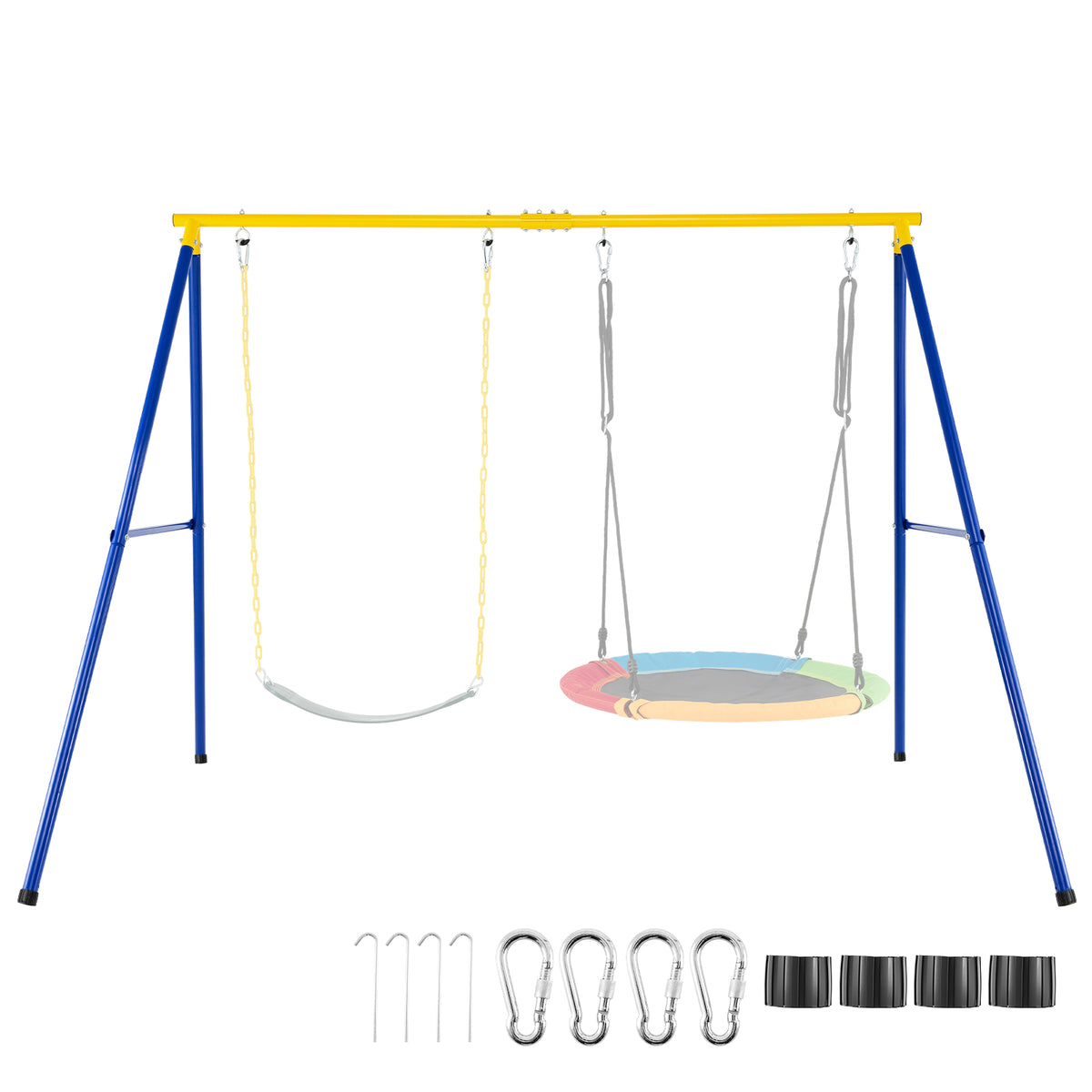 A-Frame Swing Stand for 2 Swings, 660 lbs Heavy Duty Metal Swing Set