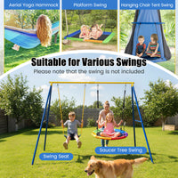2 Seat Swing Frame for Kids, Children Heavy-Duty Metal Swing Stand w/Ground Stakes