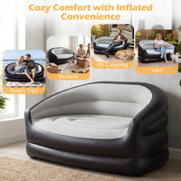 Inflatable Loveseat Couch, Portable & Foldable 2-Seater Air Sofa for Adults
