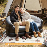 Inflatable Loveseat Couch, Portable & Foldable 2-Seater Air Sofa for Adults