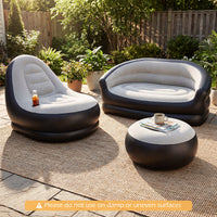 Inflatable Loveseat Couch, Portable & Foldable 2-Seater Air Sofa for Adults